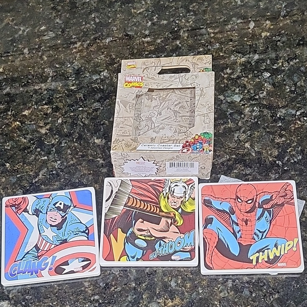 Marvel Ceramic Comics Coaster Set of 3